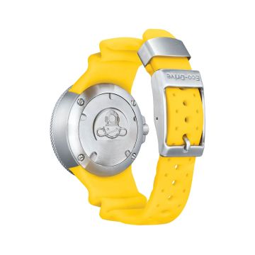 Photo of the Citizen Promaster Diver Ecozilla 48mm, Blue Dial, Stainless Steel Case, Yellow Silicone Strap, Eco-Drive Watch BJ8058-06L
