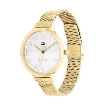Tommy Hilfiger Florence Womens 38mm White Dial Quartz Movement Stainless Steel Bracelet Watch