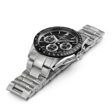 Jazzmaster Performer 42mm, Black Dial, Automatic Movement, Stainless Steel Chronograph Watch