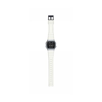 Vintage 39.4mm x 36.3mm Black Dial Quartz Movement Clear Resin Strap Watch