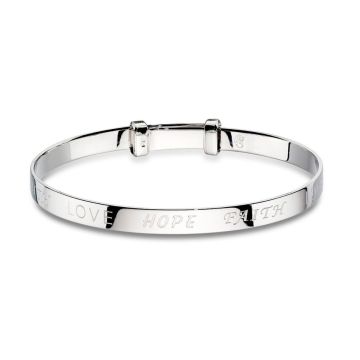 Silver Faith Baby Bangle
