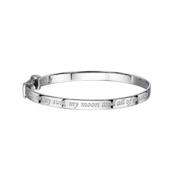 Sterling Silver Luna Christening Bangle