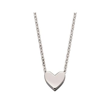 Silver Zahra Single Heart Charm Necklace