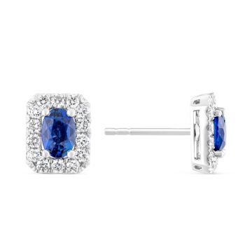 18k White Gold, Sapphire and Diamond Earrings