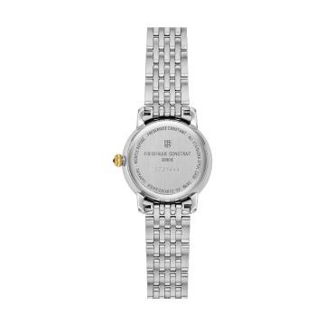 Photo of the Frederique Constant Classics Slimline 30mm Quartz Watch with Mother of Pearl Dial, Stainless Steel & Yellow Gold PVD Case – FC-220MPWD1S23B