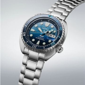 Seiko Prospex 45mm, Blue Dial, Automatic Movement, Stainless Steel Case, Stainless Steel Bracelet Watch SRPK01K1