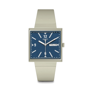 Bioceramic What If? WHAT IF...BEIGE? 41.8mm, Square Blue Dial, Quartz, Beige Case, Beige Strap Watch