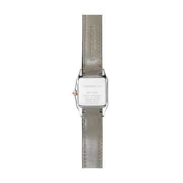 Herbelin Luna 24mm, Silver Dial, Quartz Movement, Stainless Steel Case & Rose Gold PVD, Black Leather Strap Watch 17457tr01