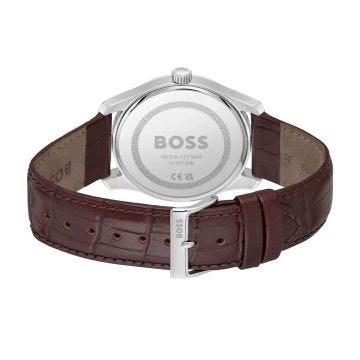 Principle 45mm Silver Dial Quartz Leather Strap Watch