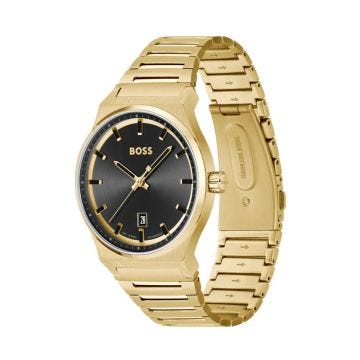 Candor 41mm Black Dial Quartz Gold-Plated Watch