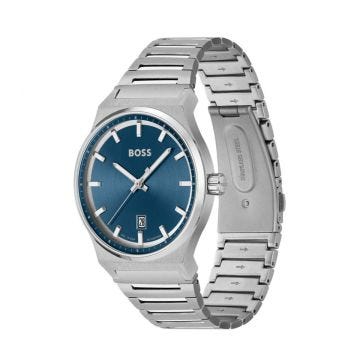 Candora 41mm Blue Dial Quartz Movement Stainless Steel Bracelet Watch
