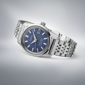 Seiko King Seiko Denim 38.3mm, Blue Dial, Automatic Movement, Stainless Steel Case, Stainless Steel Bracelet Watch SPB389J1