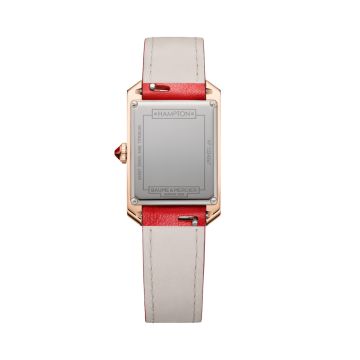 Baume et Mercier Hampton 10628, 35 x 22mm, Grey Dial, Quartz Movement, Leather Strap Watch BM0A10628