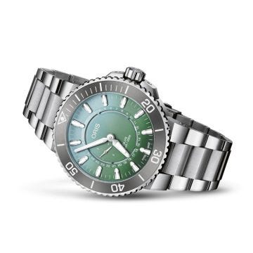 Dat Watt Limited Edition II Aquis 43.5mm Green Dial Automatic Movement Stainless Steel Case Stainless Steel Bracelet Watch