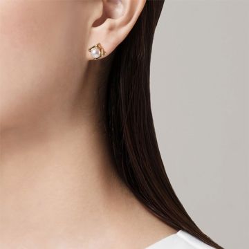 Mikimoto 18ct Yellow Gold M Collection 6.25mm Akoya Cultured Pearl Earrings