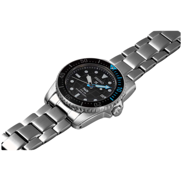 Seiko PADI Special Edition Prospex 38.5mm, Black Dial, Solar Quartz Movement, Stainless Steel Case, Stainless Steel Bracelet Watch SNE575P1