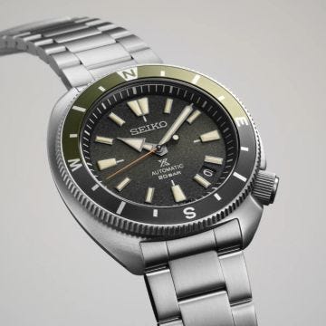 Seiko Silfra Tortoise, Prospex 42.4mm, Black Dial, Automatic Movement, Stainless Steel Case, Stainless Steel Bracelet Watch srpk77k1