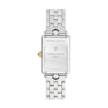 Photo of the Frederique Constant Classics Art Deco Carrée 21mm Quartz Watch with Mother of Pearl Dial, Stainless Steel & Yellow Gold PVD Case – FC-200MPW2AC3B