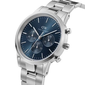Iconic Chronograph 42mm Blue Dial Quartz Stainless Steel Watch