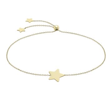 N9ne 9K Yellow Gold Star Trace Slide Bracelet