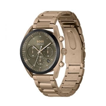 TopHorlodge 44mm Green Dial Quartz Movement Brass Bracelet Watch