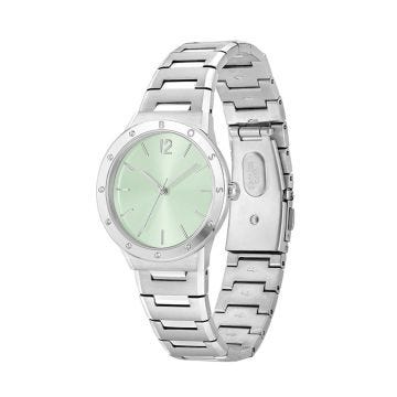 Ore Ladies 34mm Green Dial Quartz Stainless Steel Watch