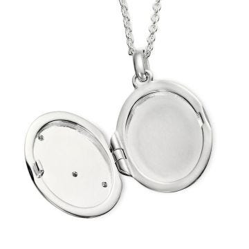 Silver Taylor Diamond Star Pattern Locket