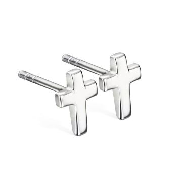 Accentuate your child's style with the Silver Eden Cross Stud Earrings, a delightful and symbolic accessory ideal for christenings or first communions. These earrings feature dainty cross studs, symbolising faith and spirituality.