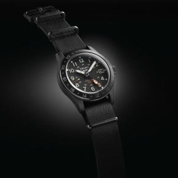 Seiko 5 Sports Field GMT 39.4mm, Black Dial, Automatic Movement, Stainless Steel Case, Silicone Strap Watch ssk025k1