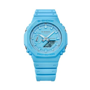 Casio G-Shock 2100 Series 48.5mm x 45.4mm Blue Dial Quartz Movement Resin Strap Watch