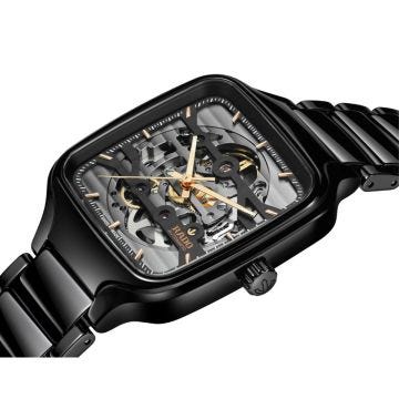 True Square Automatic Skeleton 38mm, Black Dial, Automatic Movement, Ceramic Case, Ceramic Bracelet Watch