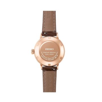 Cocktail Time, Presage Collection 30.3mm, Beige & Pink Dial, Automatic Movement, Stainless Steel Case, Leather Strap Watch