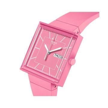 Bioceramic What If? WHAT IF...ROSE 41.8mm, Square Pink Dial, Quartz Movement, Pink Case, Pink Strap Watch