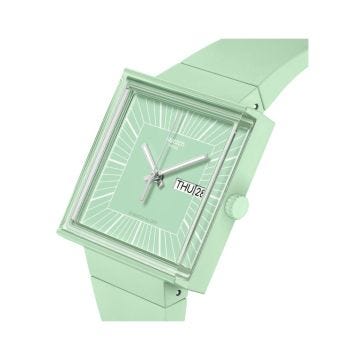Biosourced What If? WHAT IF...41.8mm, Square Mint Green Dial, Quartz Movement,  Mint Green Case, Mint Green Strap Watch