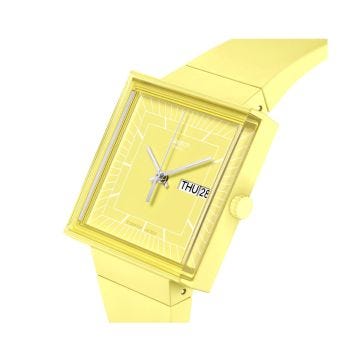 Bioceramic What If? WHAT IF...LEMON? 41.8mm Square Yellow Dial, Quartz, Yellow Case, Yellow Strap Watch