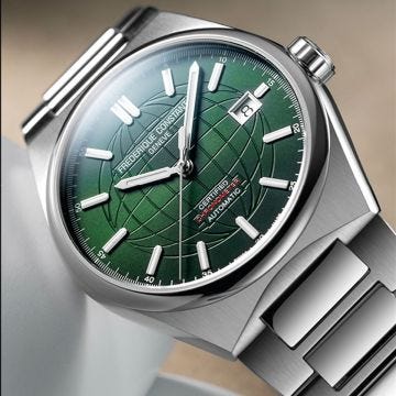 Photo of the Frederique Constant Highlife Automatic COSC 39mm Watch with Green Dial & Stainless Steel Bracelet – FC-303G3NH6B