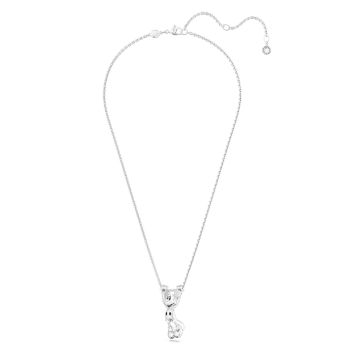 Swarovski Disney Mickey Mouse, Cubic Zirconia Crystal, Rhodium Plated Pendant Necklace