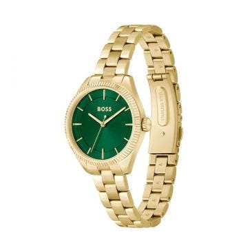 Sage Ladies 32mm Green Dial Quartz Gold-Toned Stainless Steel Watch