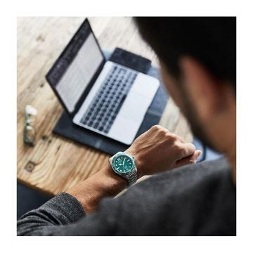 DC Action Diver 43mm Green Dial Quartz Stainless Steel Bracelet Watch