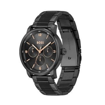 Contender 44mm Black Dial Quartz Movement Black Stainless Steel Bracelet Watch