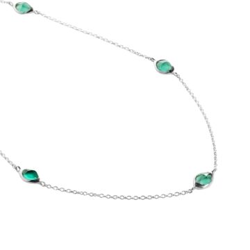 Juvi Silver Amble Stepping Stone Green Tourmaline Necklace. Image one