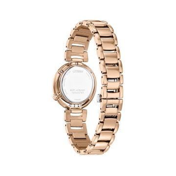 Photo of the Citizen L Arcly Diamond Accent 30mm Green Dial Rose Gold Tone Stainless Steel Eco-Drive Watch EM1113-58Y