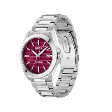 Strike 44mm Burgundy Dial Quartz Stainless Steel Bracelet Watch