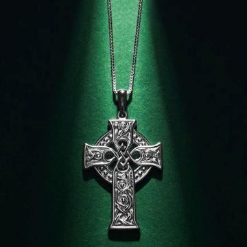 Sterling Silver Four Apostles Celtic Cross Pendant Necklace