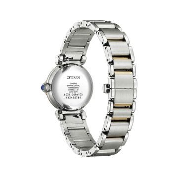 Photo of the Citizen L Mae 26mm, Mother of Pearl Dial, Stainless Steel & Gold PVD, Eco-Drive Watch EM1136-87D