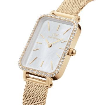 Quadro Lumine Bezel  White Mop Dial 20mm Quartz Evergold Stainless Steel Watch