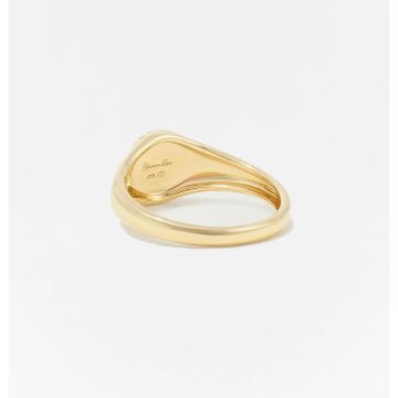 Yvonne Léon 9K Yellow Gold sz 48 Baby Chevalière Ovale Agate Rouge or Jaune