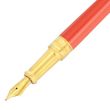Line D Eternity Aluminium with 14k Yellow Gold Nib Coral Medium Fountain Pen
