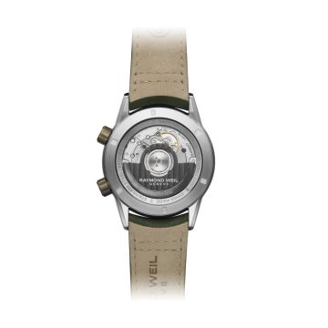 Raymond Weil Freelancer 41mm Green Dial Mechanical Green Leather Bracelet Watch 2765-SBC-52001