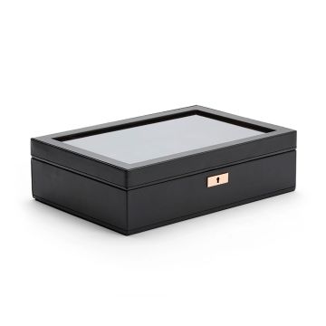 Photo of the WOLF 1834 Axis 10 Piece Vegan Leather Watch Box in black and copper 488116